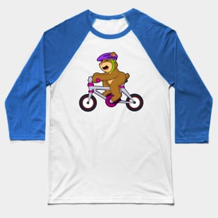 Bear with Bicycle & Helmet Baseball T-Shirt